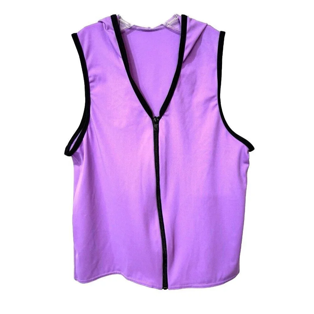 WEISSMAN‎ Unisex Lavender Hooded Dance Vest Size LC Zipper Hip Hop Costume NEW